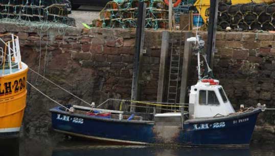 The single-handed creel fishing vessel, Saint Peter (LH22). Image: MAIB Image:The single-handed creel fishing vessel, Saint Peter (LH22). Image: MAIB