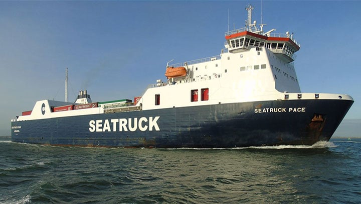A seafarer fell to his death while working on the Seatruck Pace in December 2018. Image: Seatruck Ferries Ltd Image:A seafarer fell to his death while working on the Seatruck Pace in December 2018. Image: Seatruck Ferries Ltd