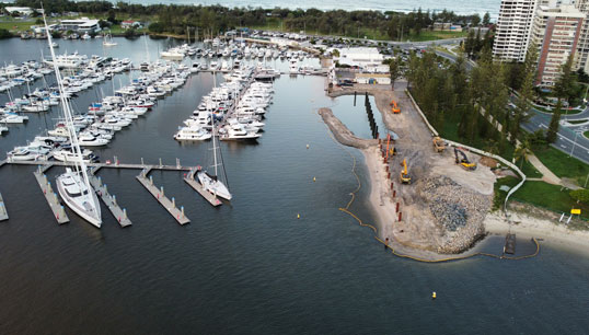 The Southport Yacht Club's new berthing facility in Queensland under construction. It is expected to be completed by July 2021. Image: Southport Yacht Club Image:The Southport Yacht Club's new berthing facility in Queensland under construction. It is expected to be completed by July 2021. Image: Southport Yacht Club