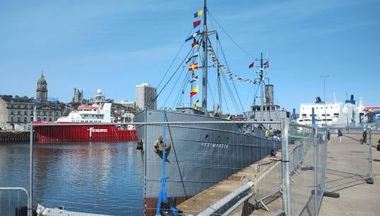 SS Hestmanden, the Norwegian 'sailing musueum' that was a cargo vessel and saw convoy duty during two world wars. Nautilus strategic organiser Grant Mudie took the opportunity to visit historic vessel during its time in Aberdeen. Images: Nautilus International Image:SS Hestmanden, the Norwegian 'sailing musueum' that was a cargo vessel and saw convoy duty during two world wars. Nautilus strategic organiser Grant Mudie took the opportunity to visit historic vessel during its time in Aberdeen. Images: Nautilus International