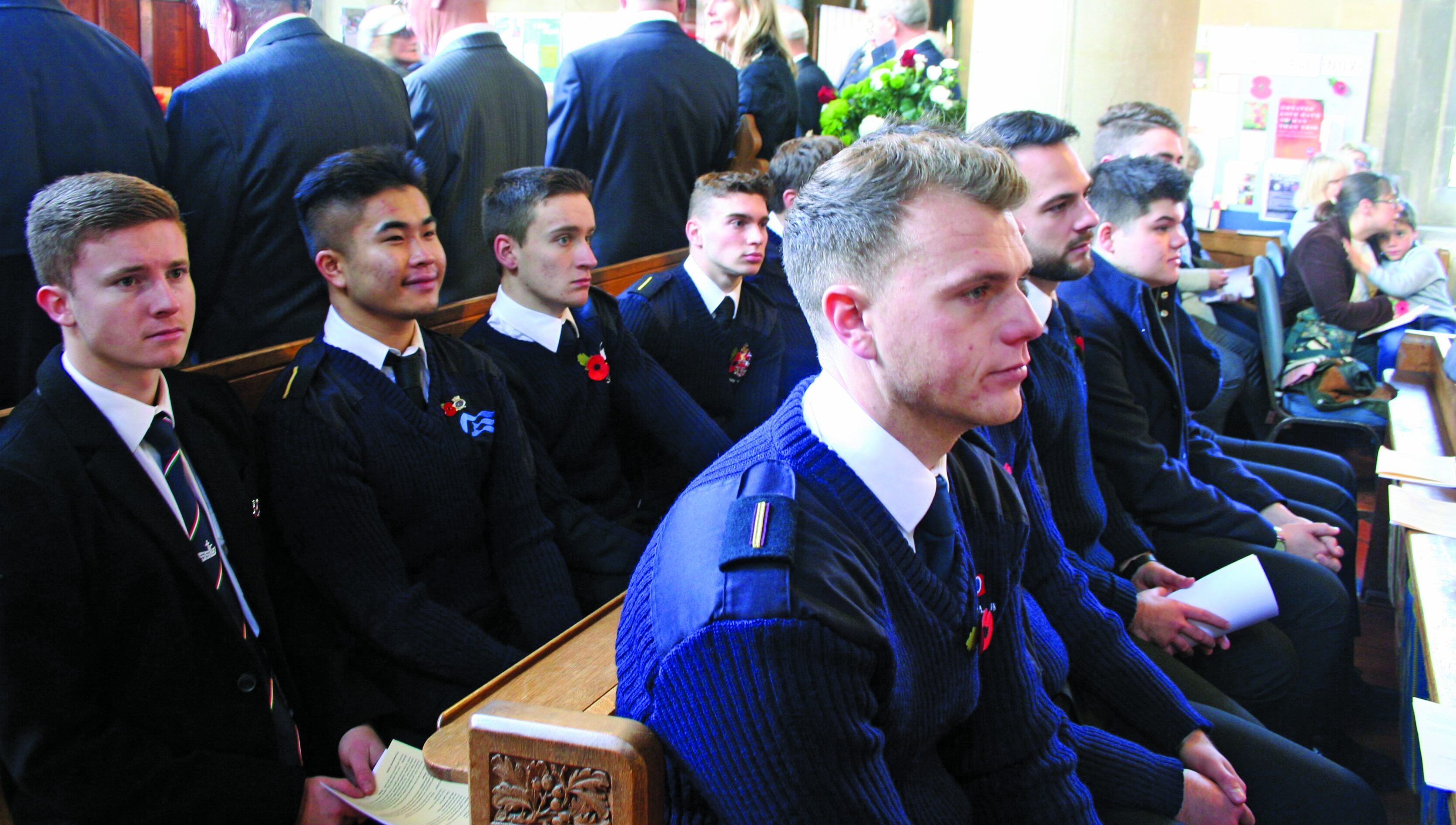 Current cadets attending the Warsash Association Remembrance Sunday memorial service. Image:Current cadets attending the Warsash Association Remembrance Sunday memorial service.
