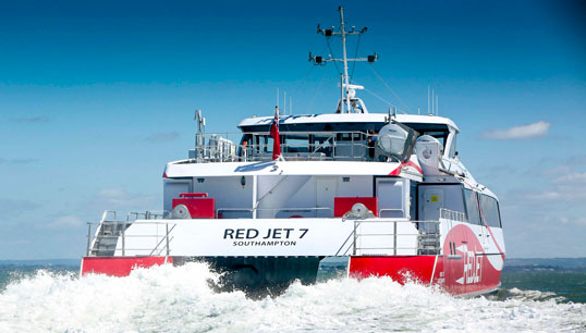 Red Funnel's high speed vessel Red Jet 7. Image: Red Funnel, Jake Sugden photography. Image:Red Funnel's high speed vessel Red Jet 7. Image: Red Funnel, Jake Sugden photography.