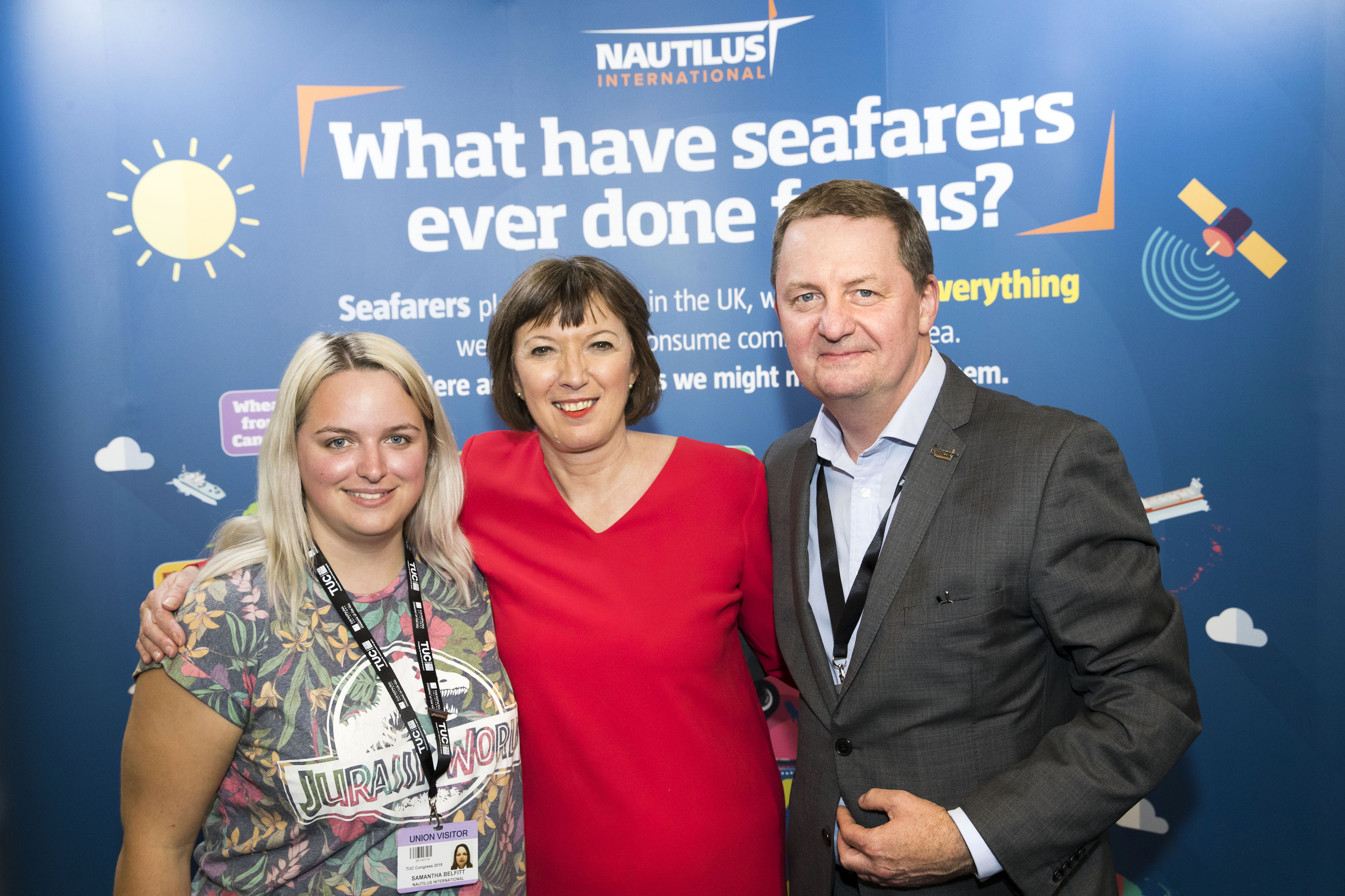 Nautilus general secretary Mark Dickinson (right) with TUC general secretary Frances O'Grady (centre) and Samantha Belfitt, chair of the Nautilus Young Maritime Professionals Forum Image: Jess Hurd Image:Nautilus general secretary Mark Dickinson (right) with TUC general secretary Frances O'Grady (centre) and Samantha Belfitt, chair of the Nautilus Young Maritime Professionals Forum Image: Jess Hurd