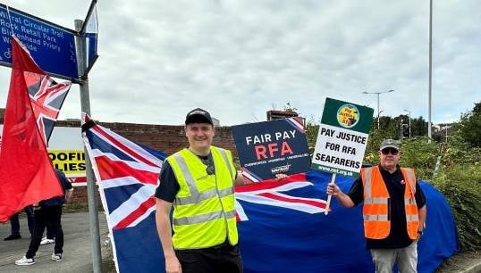 Nautilus International director of organising Martyn Gray during previous strike action. Image: Nautilus International Image:Nautilus International director of organising Martyn Gray during previous strike action. Image: Nautilus International