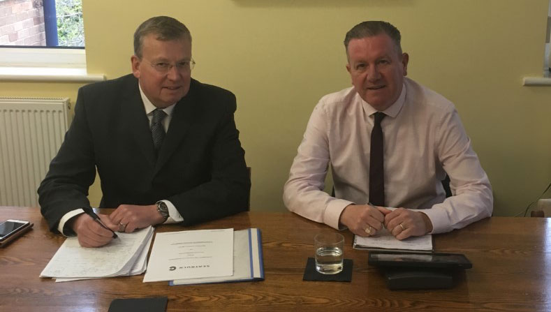 Liaison officer Rick Milnes (left) with Nautilus national ferry organiser Micky Smyth Image:Liaison officer Rick Milnes (left) with Nautilus national ferry organiser Micky Smyth