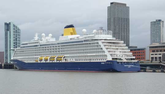 Saga ship – Spirit of Adventure in Liverpool. Image: Rodhullandemu/Wikimedia Commons Image:Saga ship – Spirit of Adventure in Liverpool. Image: Rodhullandemu/Wikimedia Commons