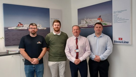 Liaison officers at the JNCC meeting. From left to right: John Mallalue, Barry Mullins, Nautilus head of industrial Micky Smyth, and Russell Marshall. Image: Nautilus International Image:Liaison officers at the JNCC meeting. From left to right: John Mallalue, Barry Mullins, Nautilus head of industrial Micky Smyth, and Russell Marshall. Image: Nautilus International