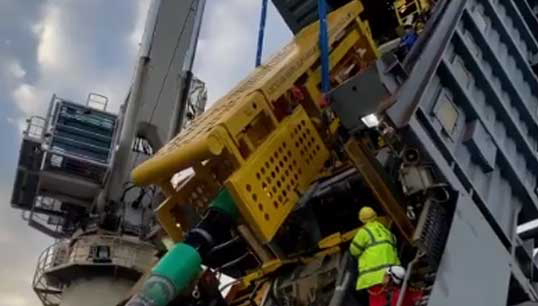 Onboard Technip pipelayer vessel Appache II used in the fabrication of Duva and Gjoa P1 gas lift flowlines. Image: TechnipFMC Twitter video clip of work at the Evanton Spoolbase in the UK. Image:Onboard Technip pipelayer vessel Appache II used in the fabrication of Duva and Gjoa P1 gas lift flowlines. Image: TechnipFMC Twitter video clip of work at the Evanton Spoolbase in the UK.