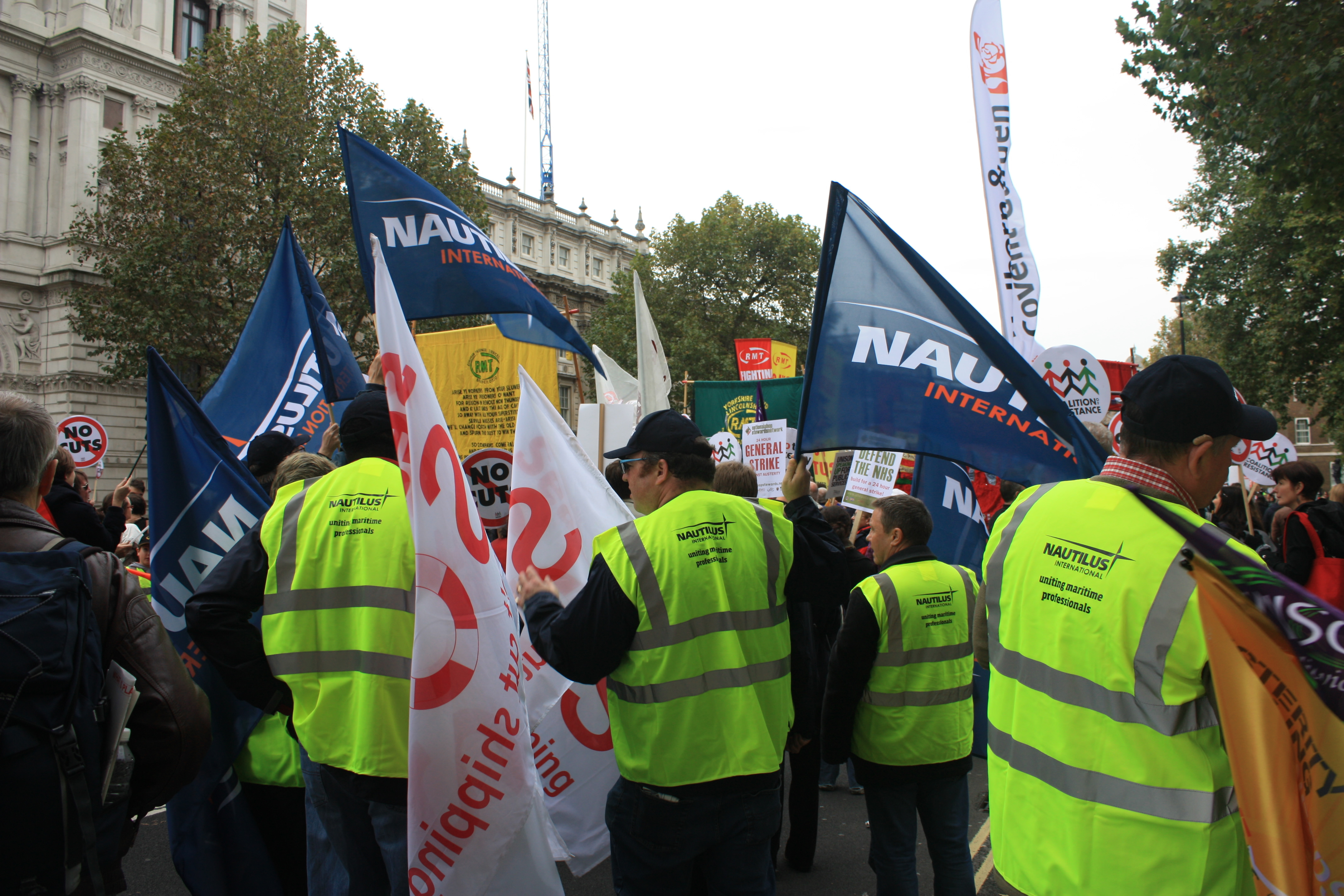 Nautilus members and staff at a TUC rally. Image:Nautilus members and staff at a TUC rally.