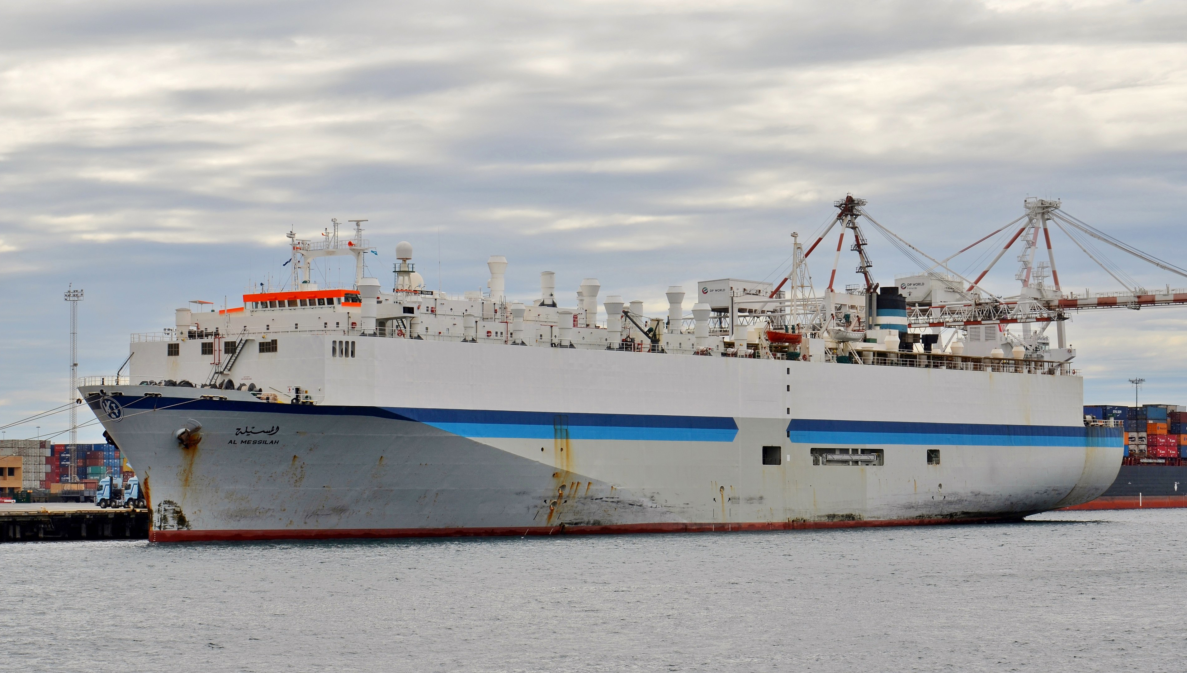 Livestock carrier Al Messilah berthed in Fremantle in 2016. Image: Wikimedia Commons - Bahnfrend Image:Livestock carrier Al Messilah berthed in Fremantle in 2016. Image: Wikimedia Commons - Bahnfrend