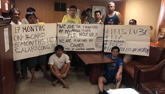 The crew of the Angelic Power, one of several crews repatriated with the help of the International Transport Workers' Federation (ITF). Image: ITF Image:The crew of the Angelic Power, one of several crews repatriated with the help of the International Transport Workers' Federation (ITF). Image: ITF
