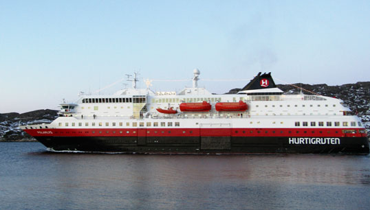 Hurtigruten's MS Polarlys heading westwards from Bodø on the northern coast of Norway. Image: Wikimedia Commons Image:Hurtigruten's MS Polarlys heading westwards from Bodø on the northern coast of Norway. Image: Wikimedia Commons