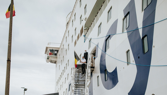 The new Global Mercy civilian hospital ship after it arrived in Antwerp. Image: Mercy Ships Image:The new Global Mercy civilian hospital ship after it arrived in Antwerp. Image: Mercy Ships