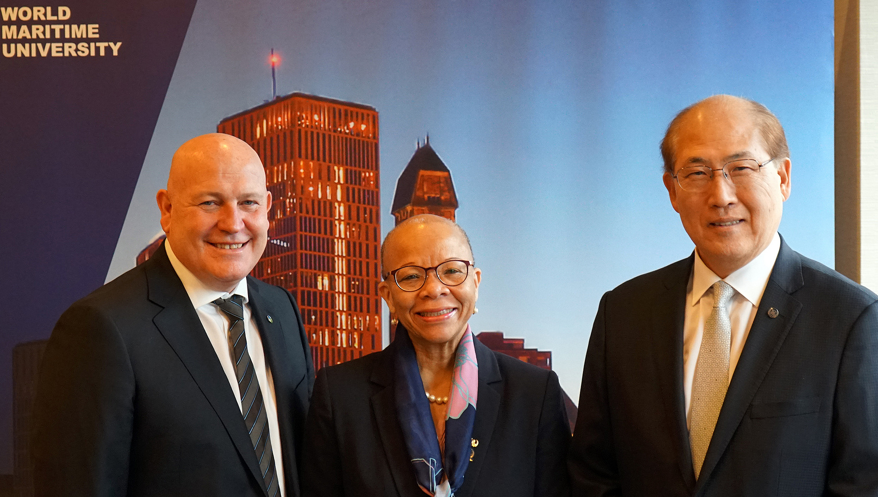 Left to right at the report launch: ITF general secretary Stephen Cotton, World Maritime University president Dr Cleopatra Doumbia-Henry; and IMO secretary-general Kitack Lim. Image:Left to right at the report launch: ITF general secretary Stephen Cotton, World Maritime University president Dr Cleopatra Doumbia-Henry; and IMO secretary-general Kitack Lim.