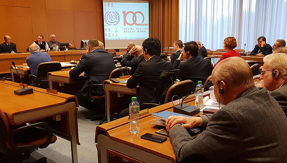 Nautilus general secretary Mark Dickinson speaking at the ILO in Geneva. Image:Nautilus general secretary Mark Dickinson speaking at the ILO in Geneva.
