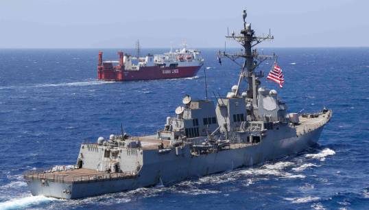The destroyer USS Truxtun operating in the Red Sea in, May 1, 2023. Image: Wikimedia Commons Image:The destroyer USS Truxtun operating in the Red Sea in, May 1, 2023. Image: Wikimedia Commons