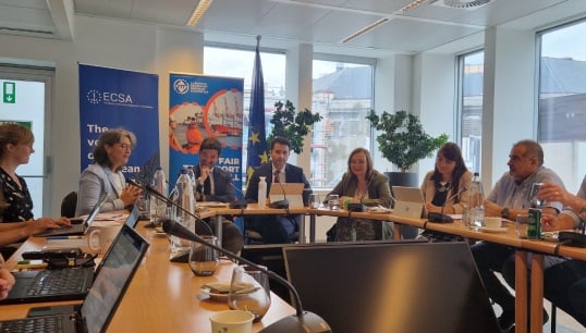 ETF and ECSA representatives were joined by speakers from the European Commission and the European Maritime Safety Agency at the July 2024 launch event of Seafarers Go Digital. Image: ETF Image:ETF and ECSA representatives were joined by speakers from the European Commission and the European Maritime Safety Agency at the July 2024 launch event of Seafarers Go Digital. Image: ETF