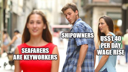 Seafarers share their disbelief online. Images: Fair Pay at Sea Image:Seafarers share their disbelief online. Images: Fair Pay at Sea