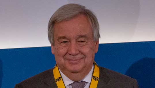Secretary general of the United Nations (UN) António Guterres. Image: Wikimedia Commons Image:Secretary general of the United Nations (UN) António Guterres. Image: Wikimedia Commons