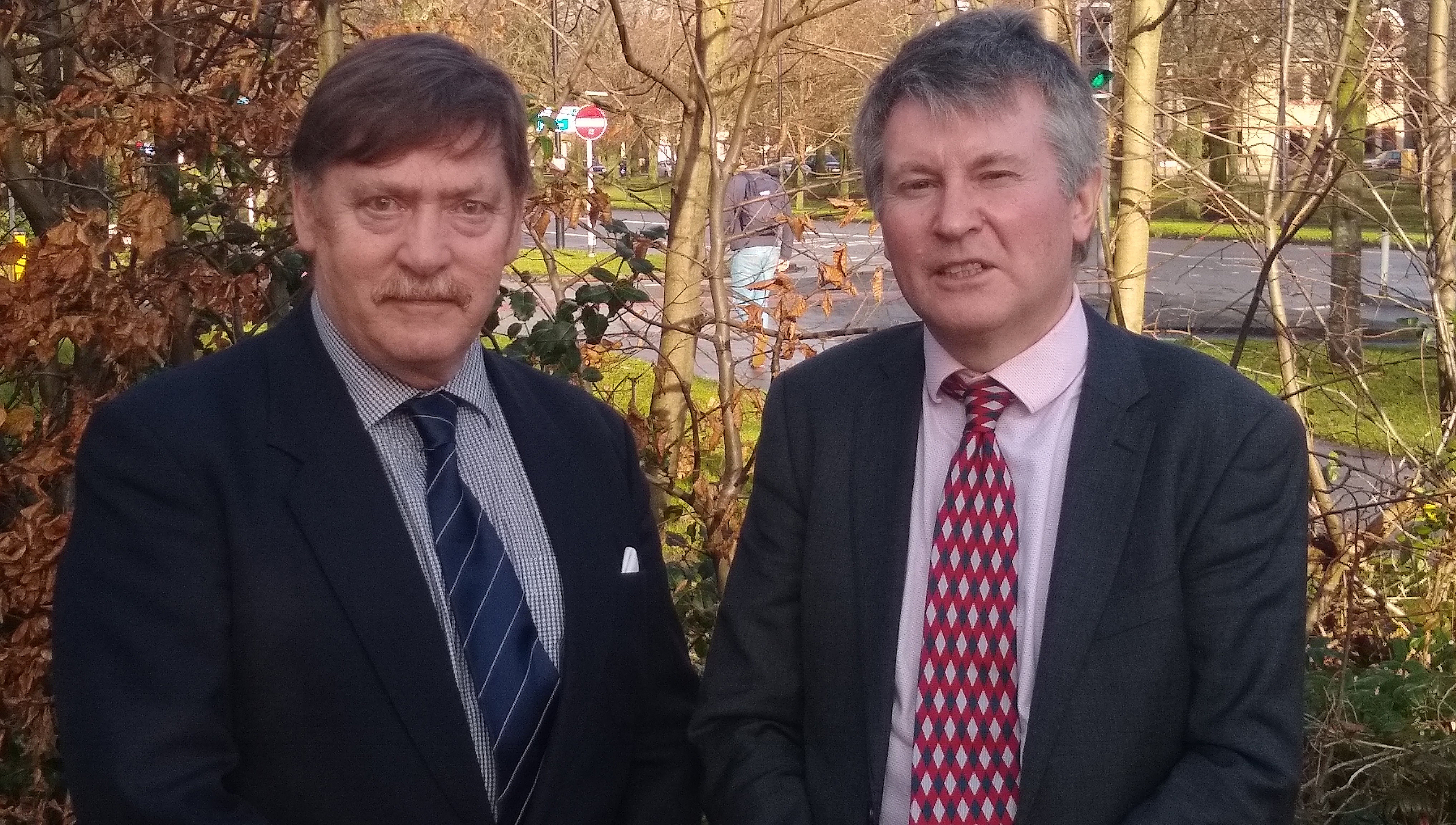 Red Funnel Captain Ian Drummond (left) with Nautilus legal director Charles Boyle after the verdict Image:Red Funnel Captain Ian Drummond (left) with Nautilus legal director Charles Boyle after the verdict