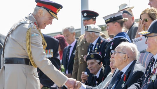 King Charles greets Second World War veterans on the 80th anniversary of D-Day in June 2024. The King is due to give a televised address on the 80th anniversary of VJ Day in August 2025, but will he acknowledge the 'Forgotten Fleet'? Image: Wikimedia Commons Image:King Charles greets Second World War veterans on the 80th anniversary of D-Day in June 2024. The King is due to give a televised address on the 80th anniversary of VJ Day in August 2025, but will he acknowledge the 'Forgotten Fleet'? Image: Wikimedia Commons