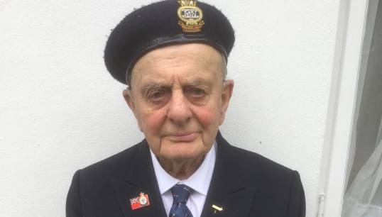 Captain Frank Le Messurier in 2016, pictured representing Merchant Navy veterans at a remembrance event . Image: Nick Le Messurier Image:Captain Frank Le Messurier in 2016, pictured representing Merchant Navy veterans at a remembrance event . Image: Nick Le Messurier