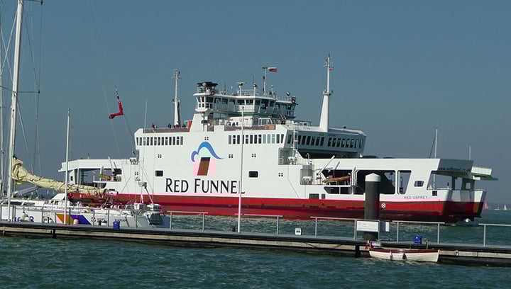 The Red Funnel car ferry Red Osprey. Image: Wikimedia Commons Image:The Red Funnel car ferry Red Osprey. Image: Wikimedia Commons
