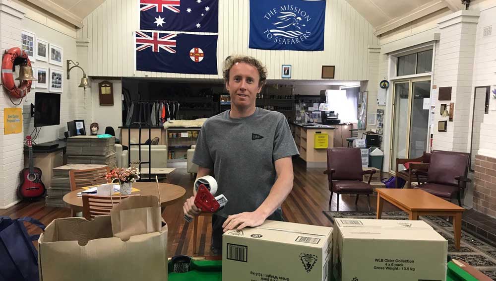 Tug engineer Steve Krinks at the Mission to Seafarers in Port Kembla. Image: Steve Krinks/AIMPE Image:Tug engineer Steve Krinks at the Mission to Seafarers in Port Kembla. Image: Steve Krinks/AIMPE