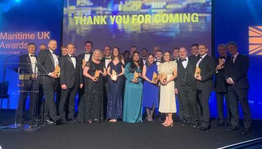 Molvipa 'Molly' Takhiansok (centre, wearing light blue) was recognised for overcoming significant challenges during her cadetship. Image: Maritime UK Image:Molvipa 'Molly' Takhiansok (centre, wearing light blue) was recognised for overcoming significant challenges during her cadetship. Image: Maritime UK