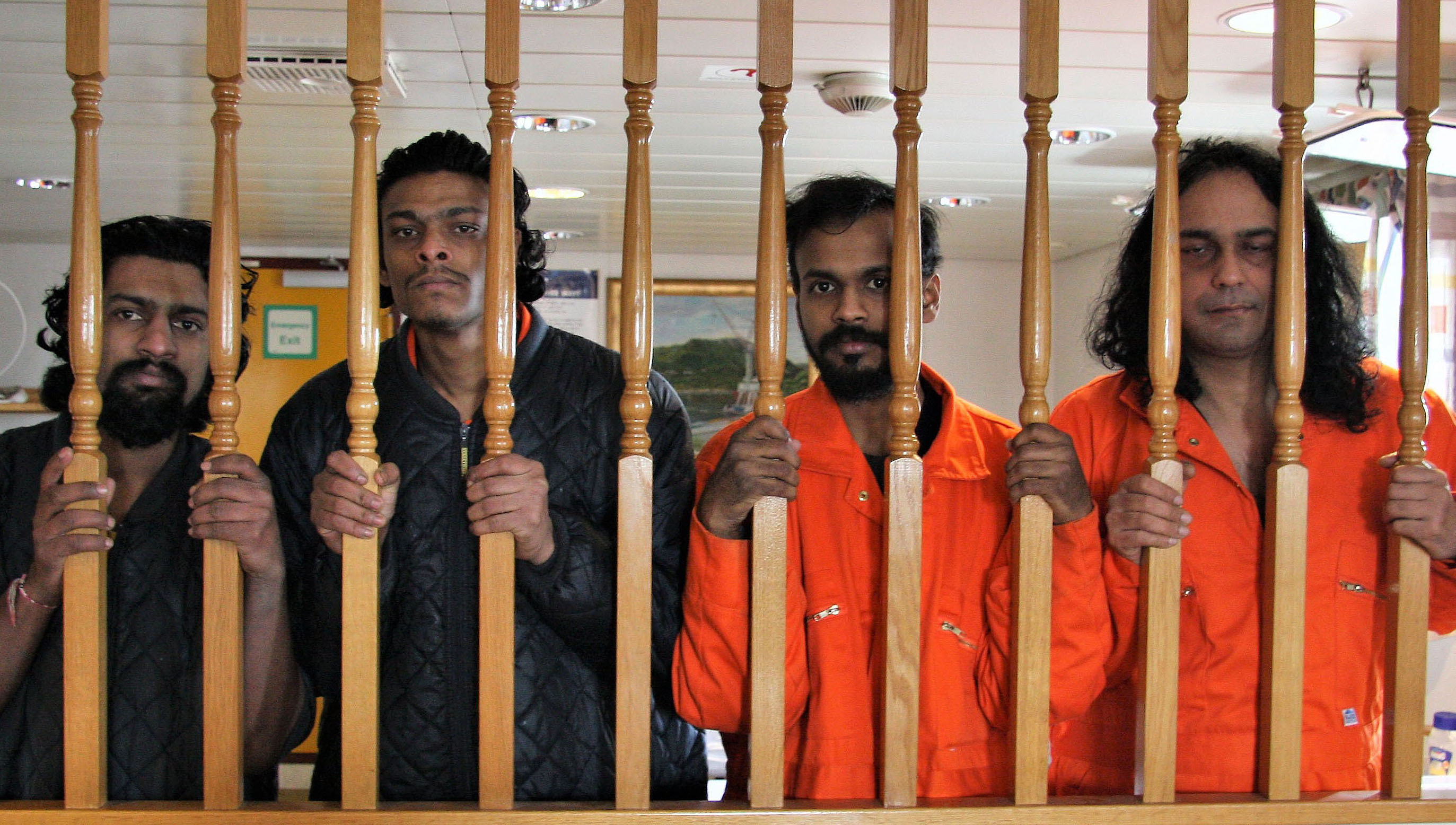 'We feel like prisoners' - the four seafarers who were stranded on the support ship Malaviya Twenty. Image: Maurice Gray. Image:'We feel like prisoners' - the four seafarers who were stranded on the support ship Malaviya Twenty. Image: Maurice Gray.