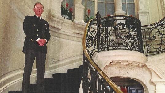 Malcolm Graves outside the former Naval Club at 38 Hill Street, Mayfair. Despite being sold on, the building remains the designated National RNVR War Memorial. Image: Malcolm Graves
Image:Malcolm Graves outside the former Naval Club at 38 Hill Street, Mayfair. Despite being sold on, the building remains the designated National RNVR War Memorial. Image: Malcolm Graves