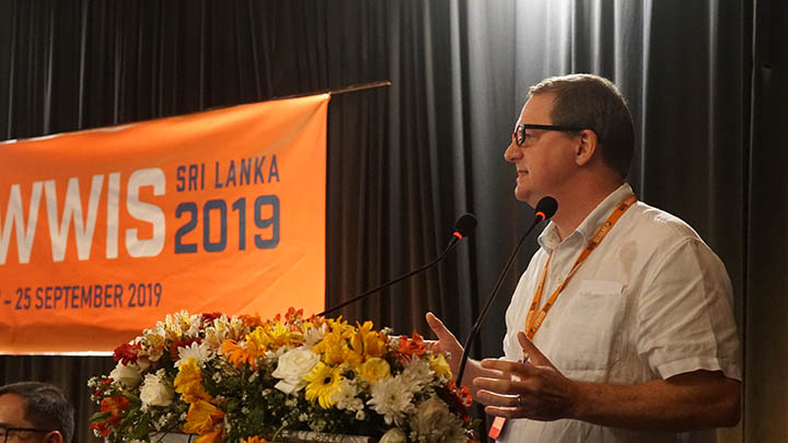 Dickinson: addressing the ITF Inspectorate in Colombo, Sri Lanka Image:Dickinson: addressing the ITF Inspectorate in Colombo, Sri Lanka