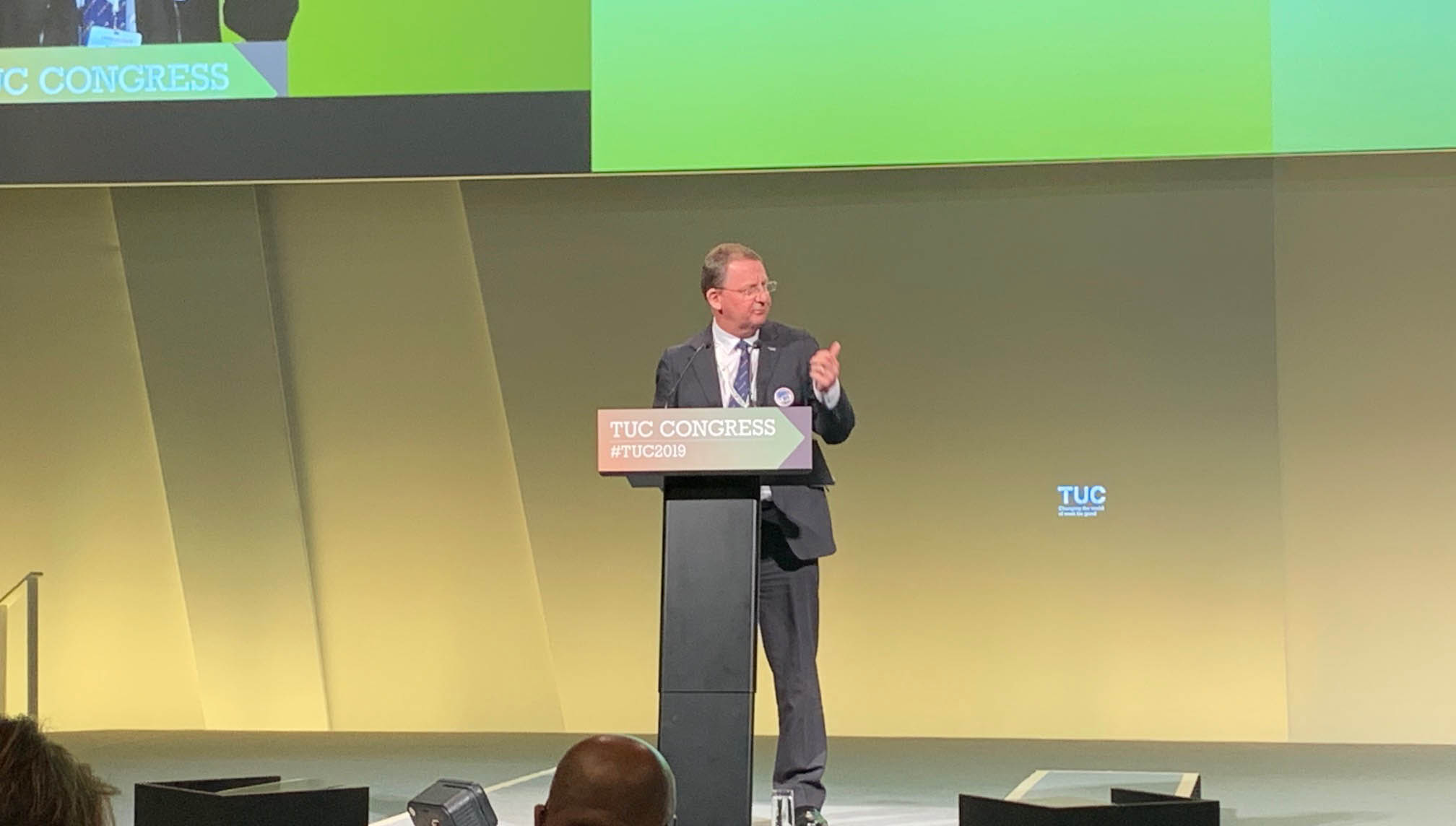 Nautilus general secretary Mark Dickinson at the Trades Union Congress 2019 in Brighton Image:Nautilus general secretary Mark Dickinson at the Trades Union Congress 2019 in Brighton