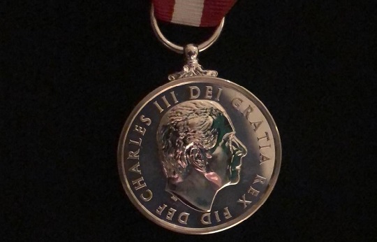 The 2023 Merchant Navy Medal with the first ever likeness of His Majesty King Charles III adorning a medal of state. Image:The 2023 Merchant Navy Medal with the first ever likeness of His Majesty King Charles III adorning a medal of state.