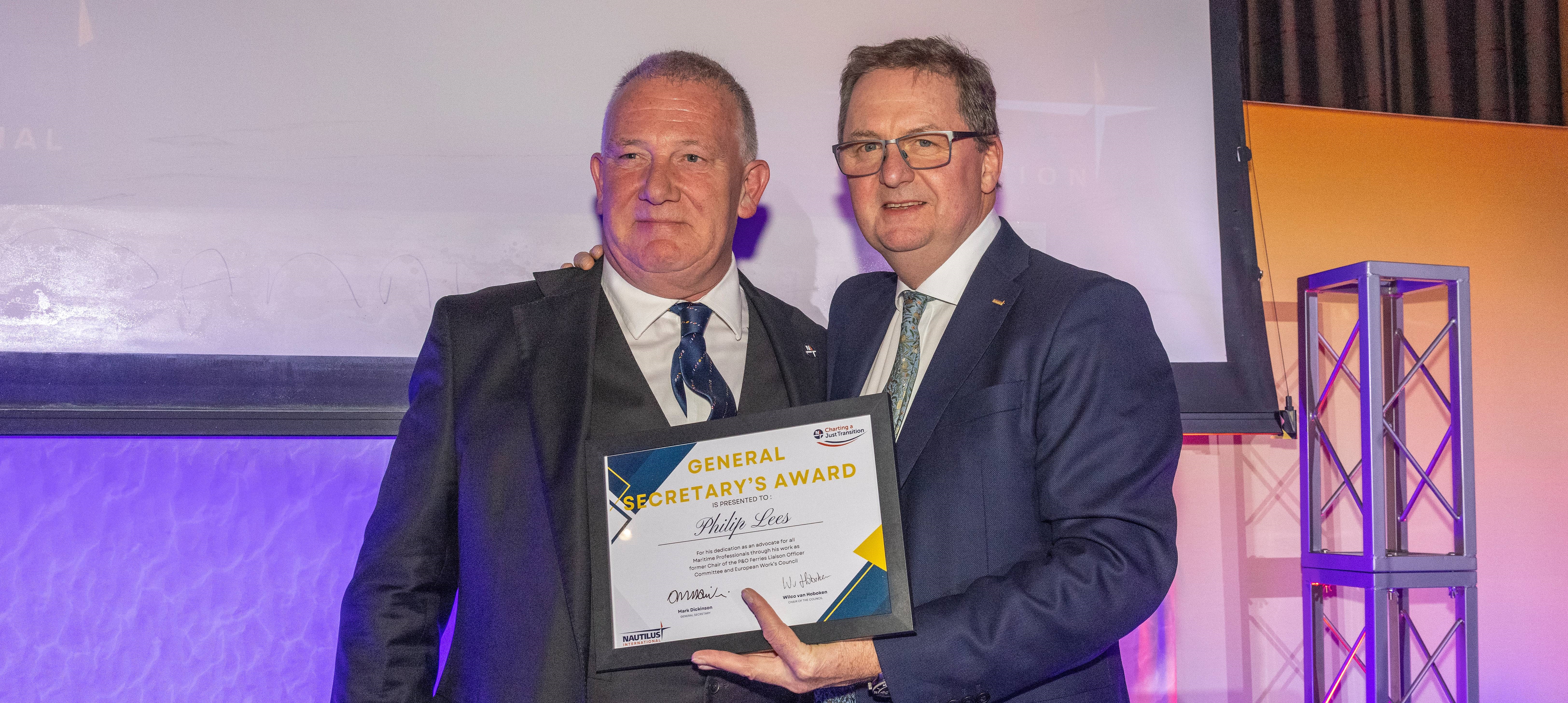 Phil Lees (left) and the Union's general secretary Mark Dickinson. Image:Phil Lees (left) and the Union's general secretary Mark Dickinson.