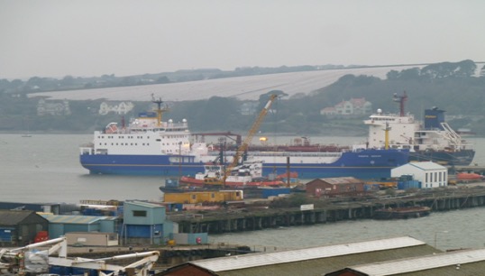 PNTL's Pacific Heron at the Falmouth docks. Image: Wikimedia Commons Image:PNTL's Pacific Heron at the Falmouth docks. Image: Wikimedia Commons