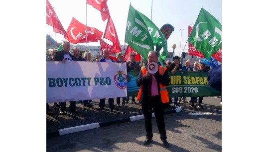 Nautilus head of industrial Micky Smyth spoke to protesters while attending the rally. Image: Nautilus International Image:Nautilus head of industrial Micky Smyth spoke to protesters while attending the rally. Image: Nautilus International