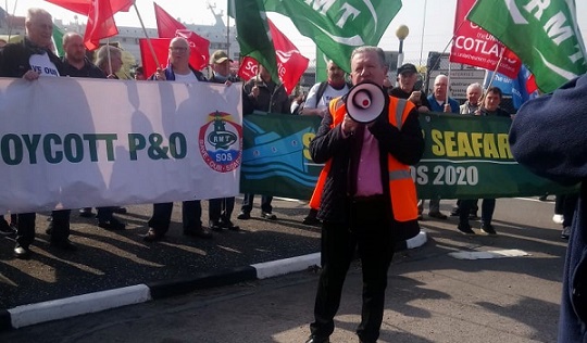 Protesters at Larne. Image: Nautilus International Image:Protesters at Larne. Image: Nautilus International