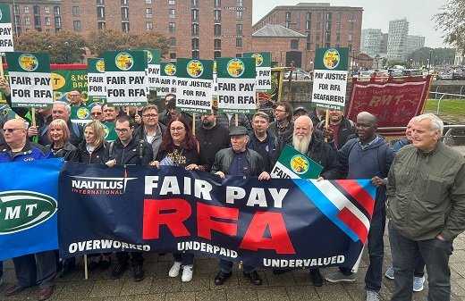 Nautilus members, officials and supporters at the rally in Liverpool. Image:Nautilus members, officials and supporters at the rally in Liverpool.