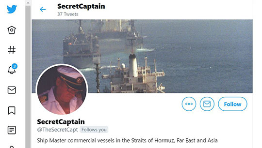 The @TheSecretCapt Twitter account first launched in January Image:The @TheSecretCapt Twitter account first launched in January