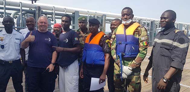 Anthony Nicholas (left) and Oussman Sarr (right) after the rescue at Dakar port. Image: Anthony Nicholas Image:Anthony Nicholas (left) and Oussman Sarr (right) after the rescue at Dakar port. Image: Anthony Nicholas