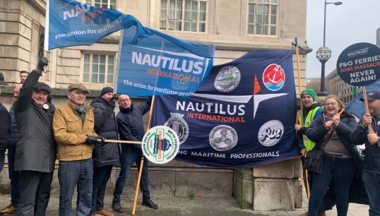 Nautilus was represented at the march. Image: Nautilus International Image:Nautilus was represented at the march. Image: Nautilus International