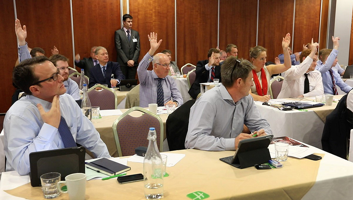 Members voting at the UK branch conference in Liverpool. Image: Colin McPherson. Image:Members voting at the UK branch conference in Liverpool. Image: Colin McPherson.