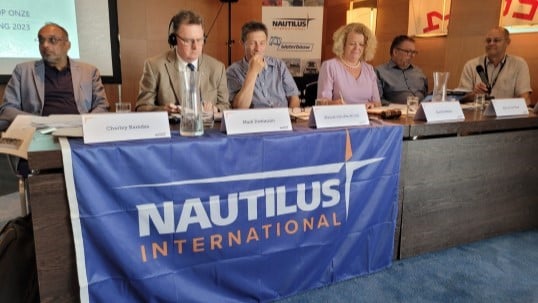 Panellists at Nautilus's Toekomst Nederland Scheepvaartland Symposium. Images: Nautilus International Image:Panellists at Nautilus's Toekomst Nederland Scheepvaartland Symposium. Images: Nautilus International