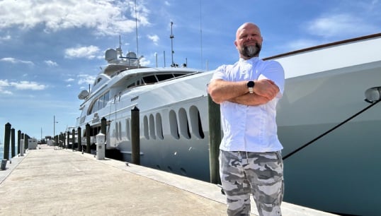 Maritime influencer and veteran superyacht chef Danny Davies. Images: @FutureChefProject Image:Maritime influencer and veteran superyacht chef Danny Davies. Images: @FutureChefProject