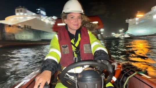 Third officer Scarlett Barnett-Smith is responsible for managing bridge operations, coordinating with the quartermaster to ensure safe passage and ensuring passengers and vehicles are loaded correctly. Images: courtesy Scarlett Barnett-Smith
Image:Third officer Scarlett Barnett-Smith is responsible for managing bridge operations, coordinating with the quartermaster to ensure safe passage and ensuring passengers and vehicles are loaded correctly. Images: courtesy Scarlett Barnett-Smith