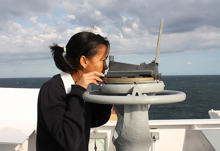 Taking bearings - all part of maritime cadet training Image:Taking bearings - all part of maritime cadet training
