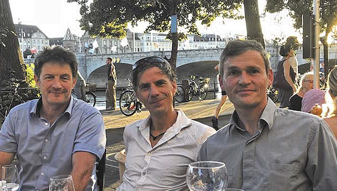 Der neue Mitarbeiter von Nautilus Schweiz Piet Dörflinger - rechts neben Marcel van
den Broek (links) - und Holger Schatz nach der Jahresversammlung im Juni 2018. Image:Der neue Mitarbeiter von Nautilus Schweiz Piet Dörflinger - rechts neben Marcel van
den Broek (links) - und Holger Schatz nach der Jahresversammlung im Juni 2018.