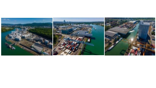 Die drei Basler Häfen, Muttenz, Birsfelden, Kleinhüningen. Foto: Copyright: «©Patrik Walde» Quelle: www.port-of-switzerland.ch Image:Die drei Basler Häfen, Muttenz, Birsfelden, Kleinhüningen. Foto: Copyright: «©Patrik Walde» Quelle: www.port-of-switzerland.ch