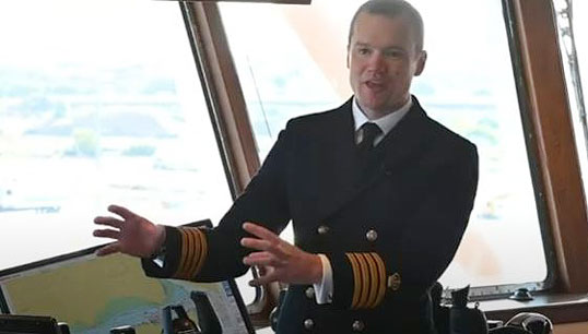 Captain Will Whatley during a BAS video interview on the bridge. Image: BAS video Image:Captain Will Whatley during a BAS video interview on the bridge. Image: BAS video